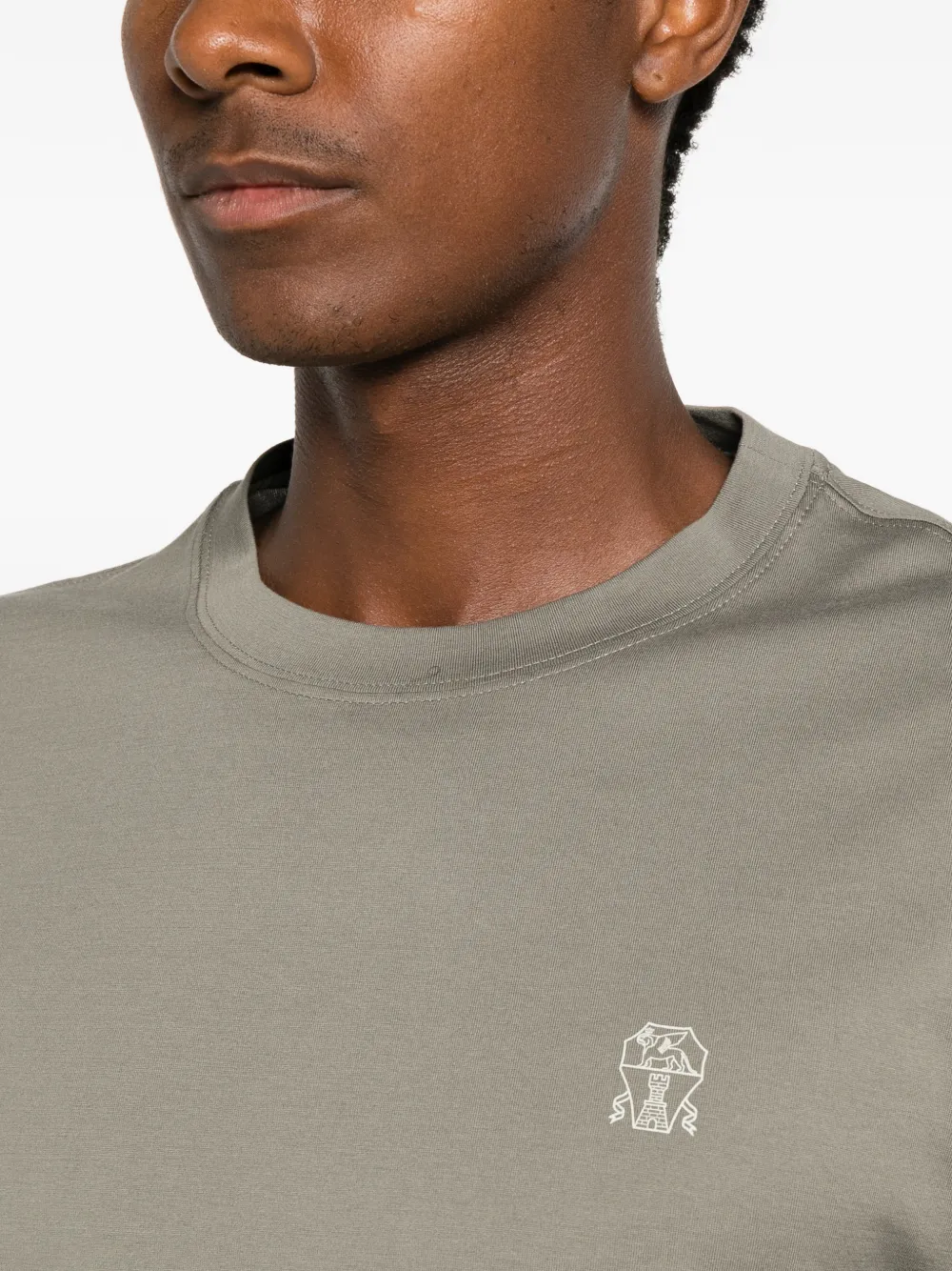 Brunello Cucinelli T-shirt met logoprint Groen