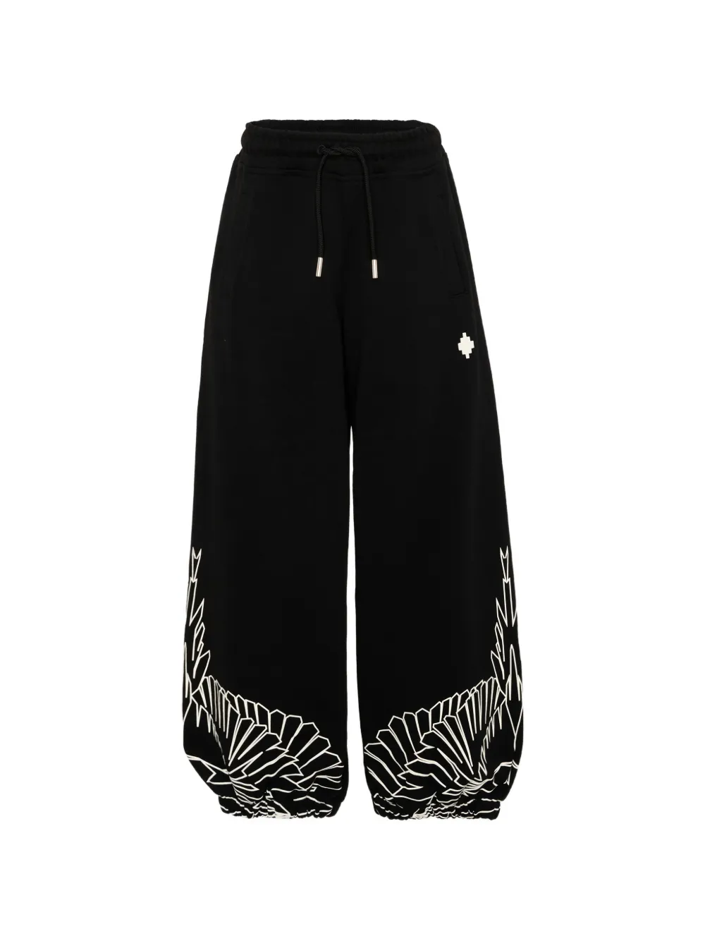 COUNTY OF MILAN Wings-print track pants - Schwarz