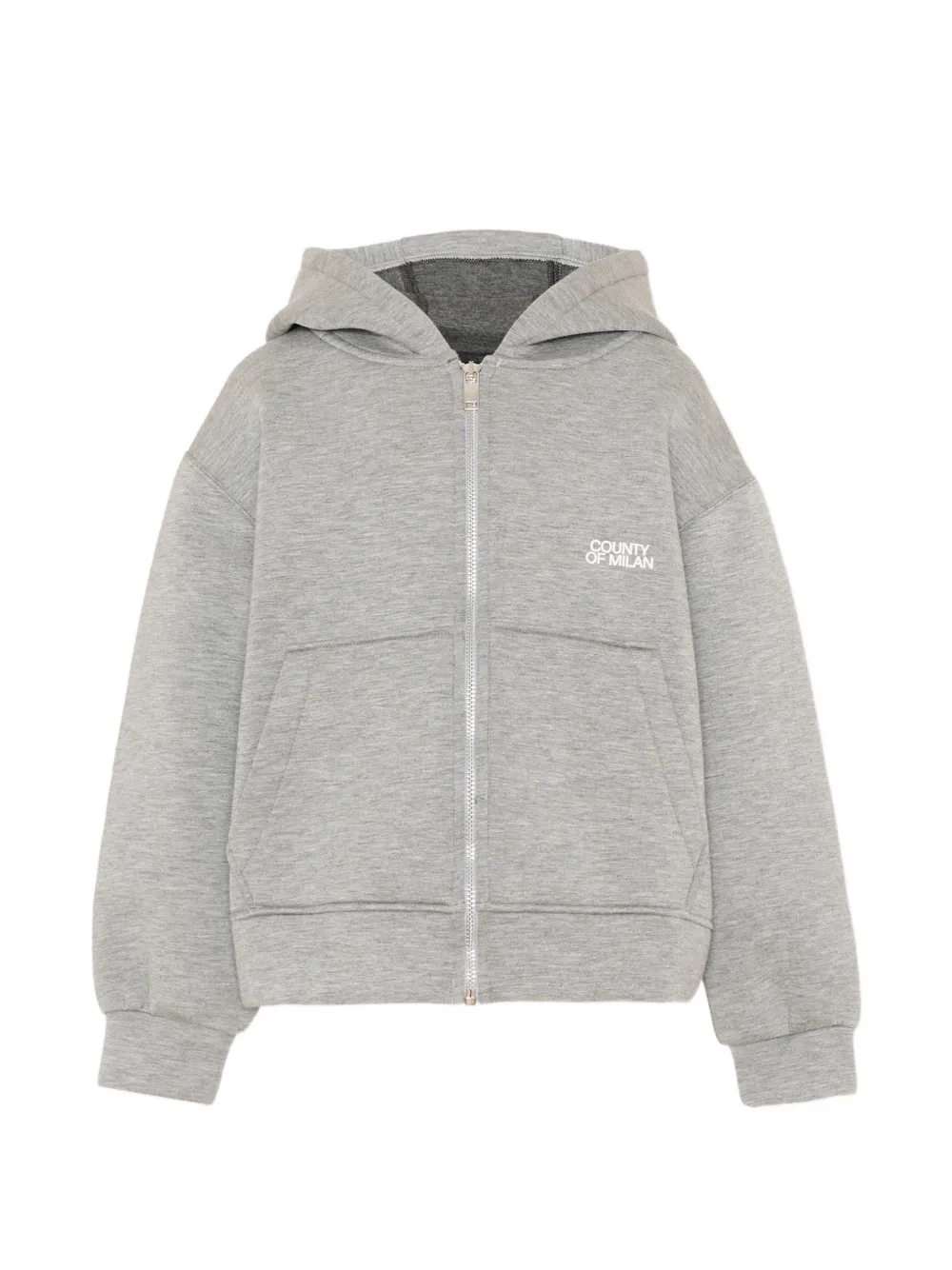 COUNTY OF MILAN logo-print rhinestone-embellished hoodie - Grigio