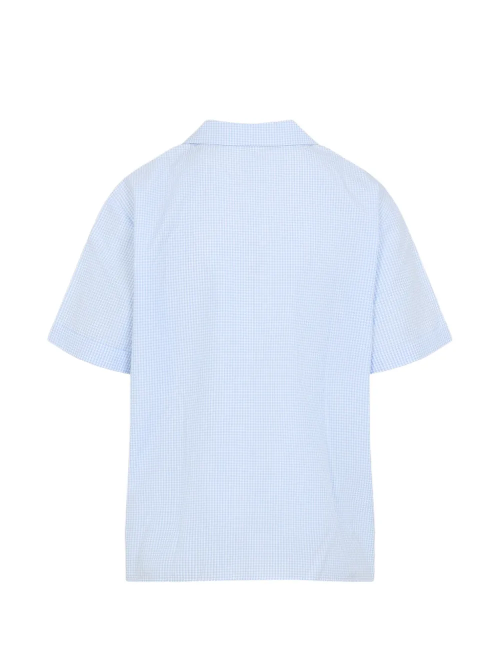 Miu Blouse met gingham ruit en geborduurd logo Blauw