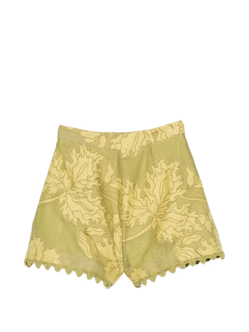 La DoubleJ Good Butt shorts met afwerking van kant Groen