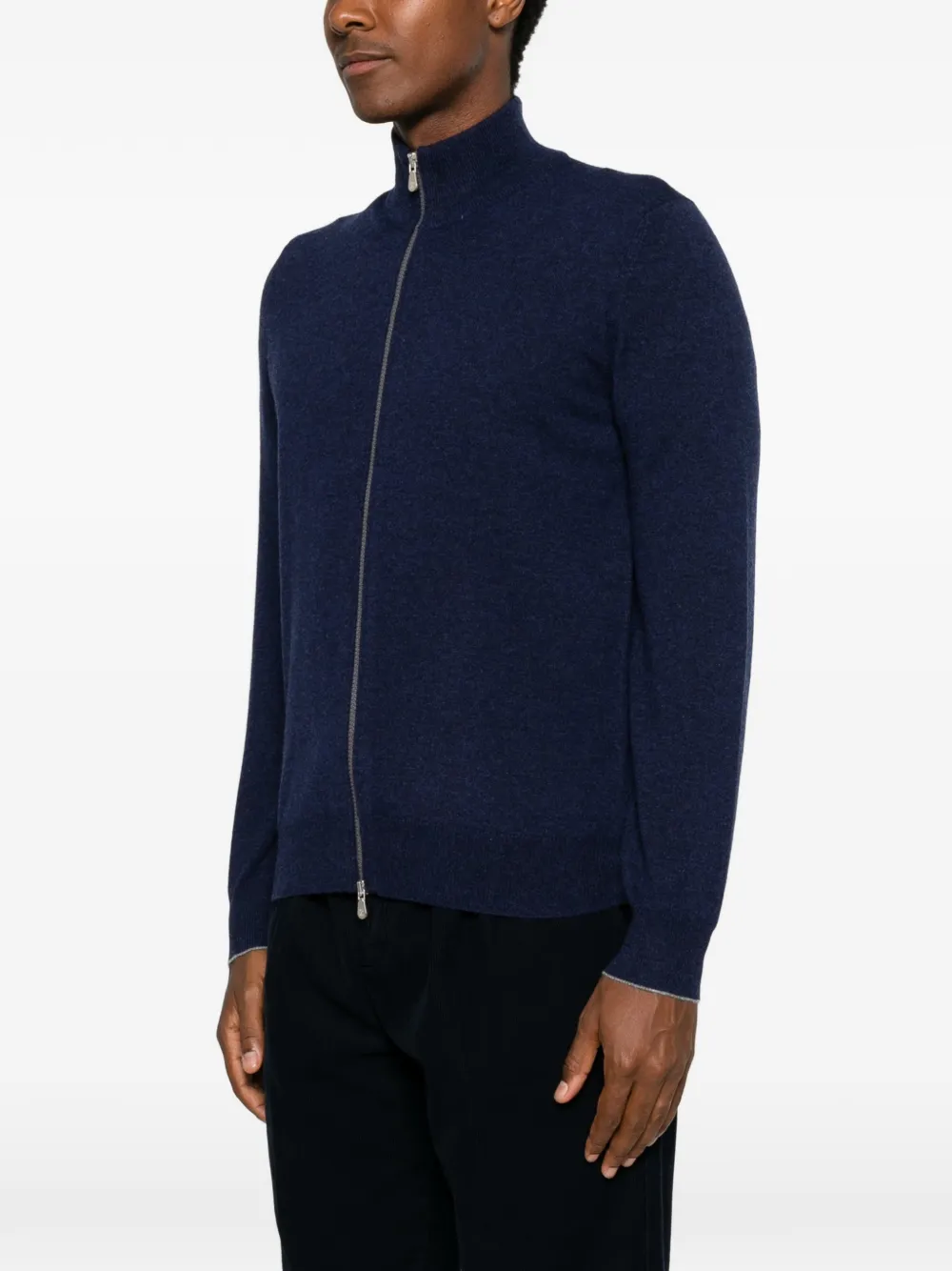 Brunello Cucinelli Vest met hoge hals Blauw