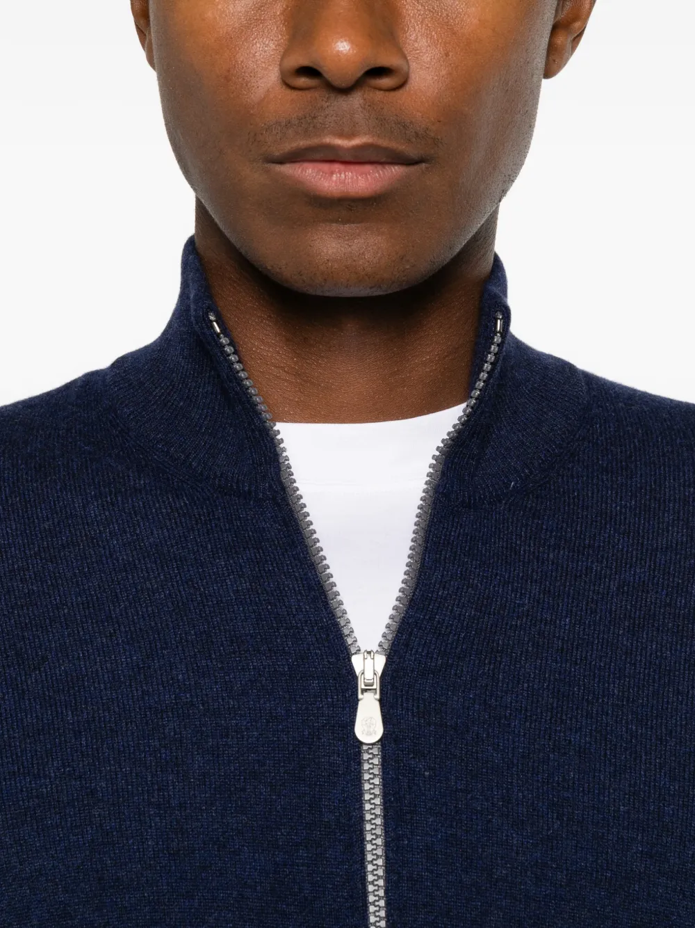 Brunello Cucinelli Vest met hoge hals Blauw