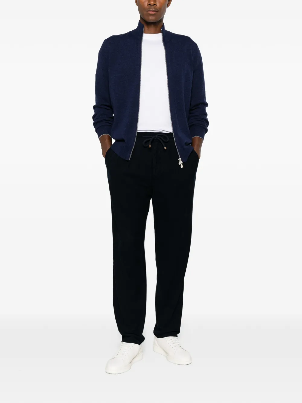 Brunello Cucinelli Vest met hoge hals Blauw