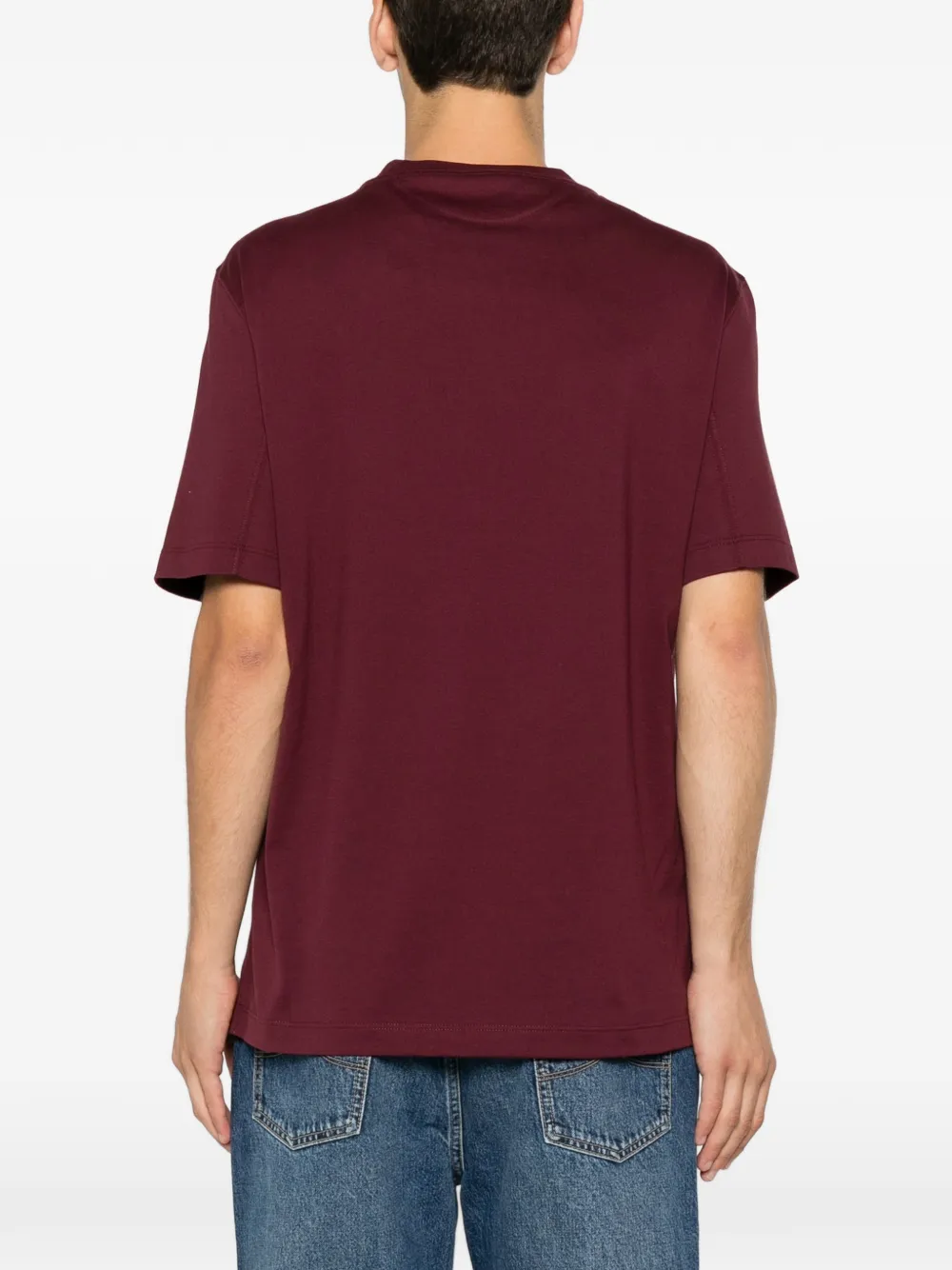 Brunello Cucinelli T-shirt met logoprint met ronde hals Rood