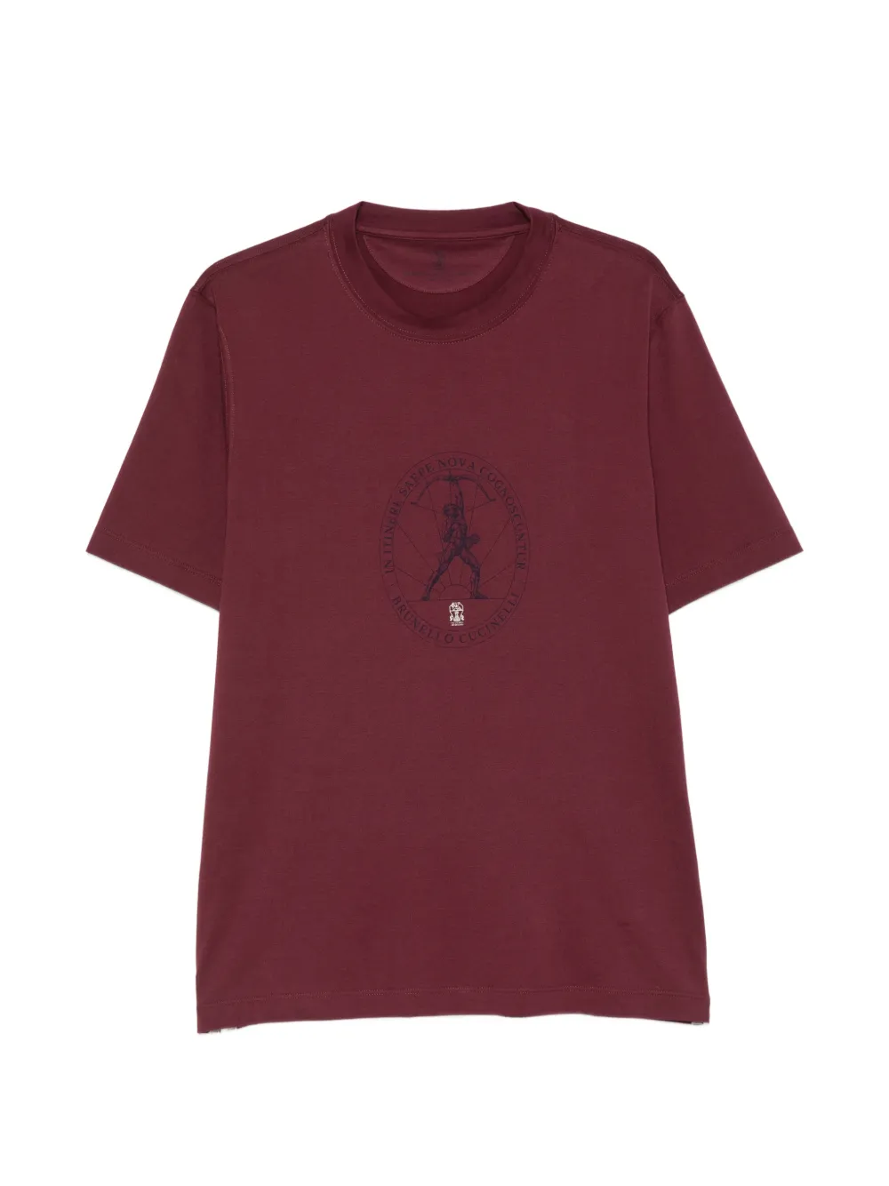 Brunello Cucinelli logo-print crew-neck T-shirt - Rot