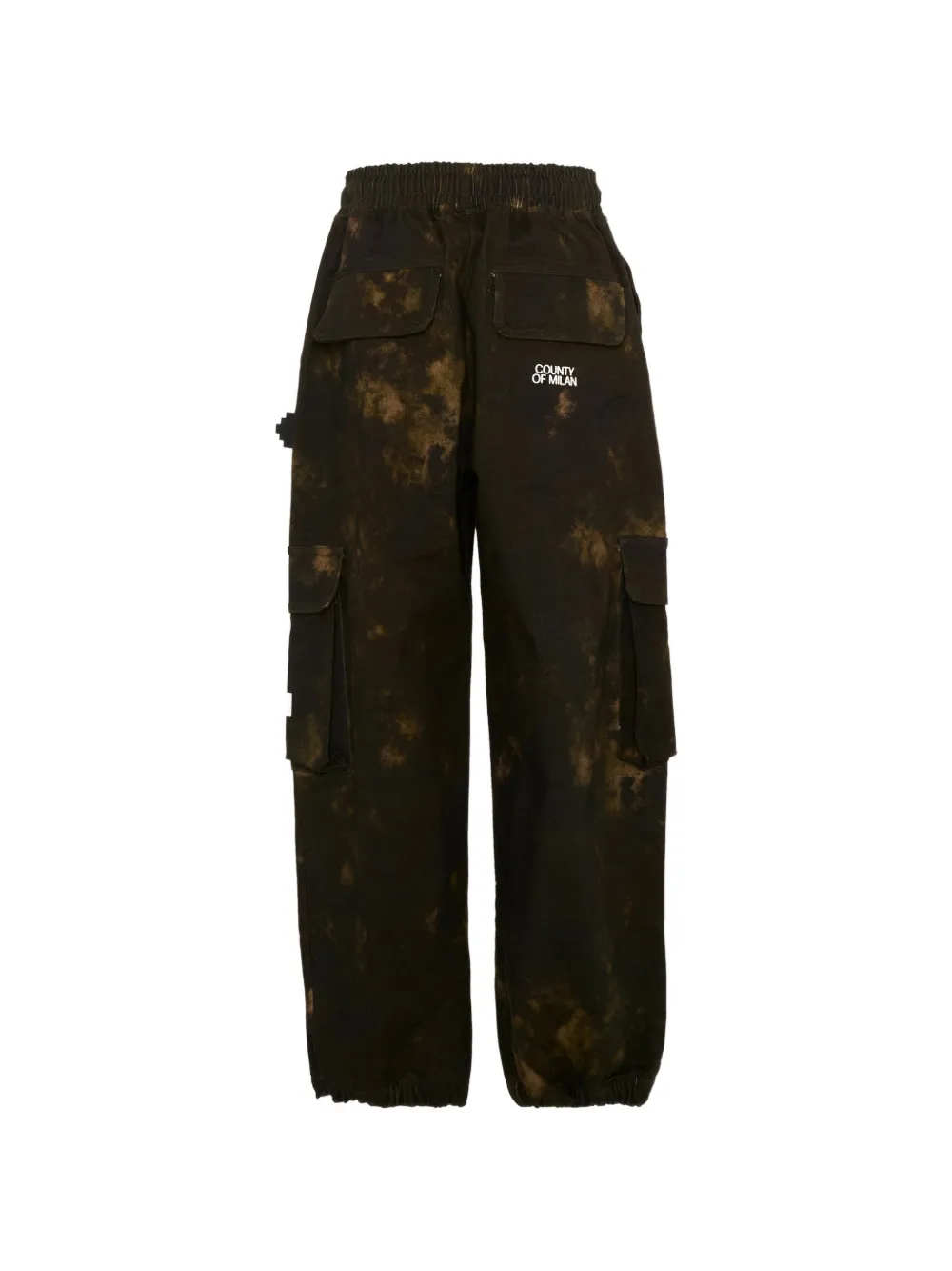COUNTY OF MILAN Cargo broek met acid wassing en logoprint Zwart