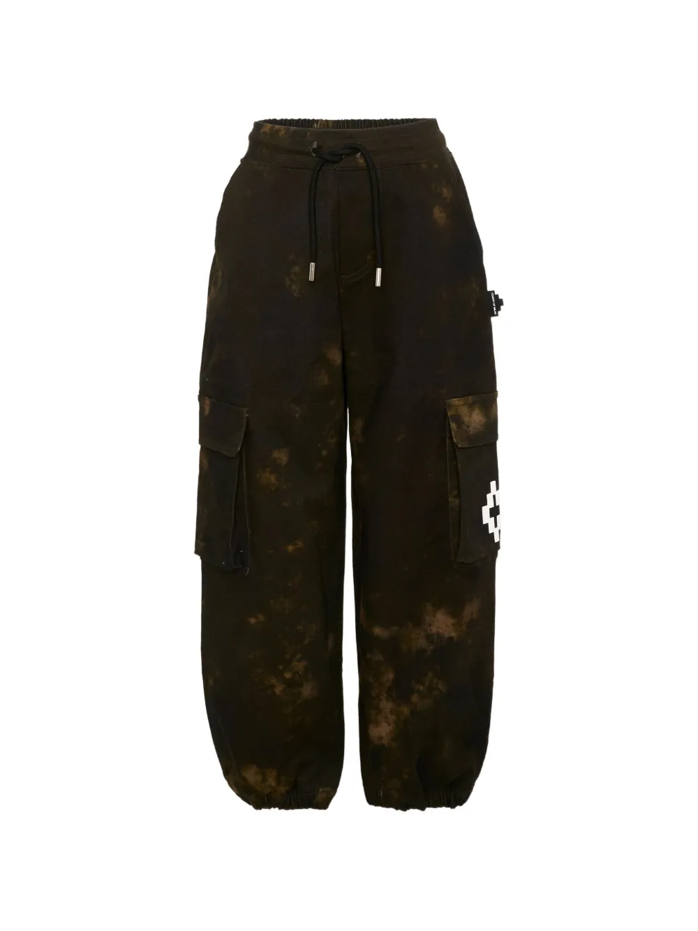 COUNTY OF MILAN acid-wash logo-print cargo trousers - Nero