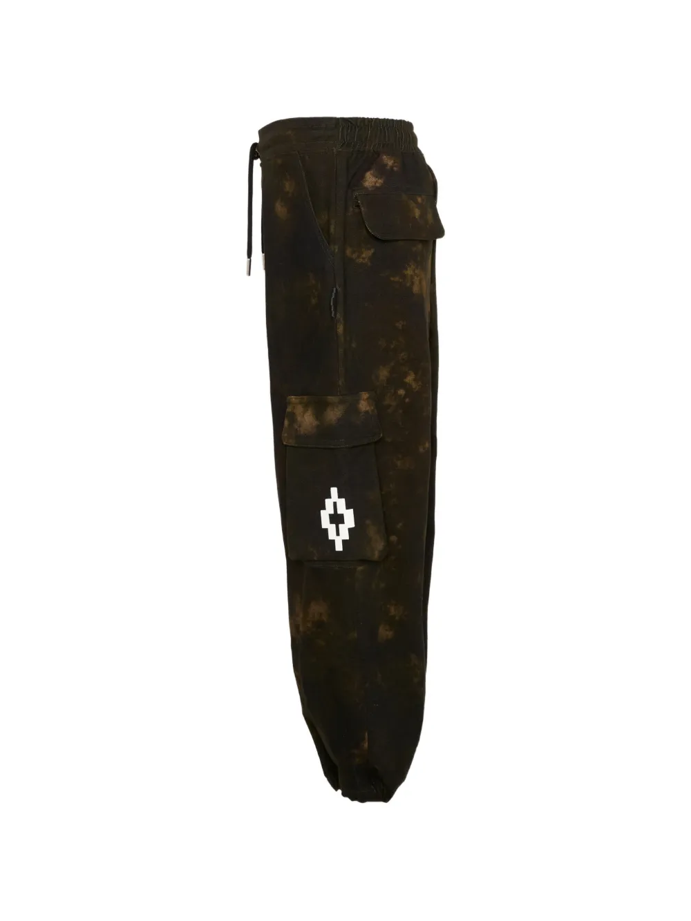 COUNTY OF MILAN Cargo broek met acid wassing en logoprint Zwart