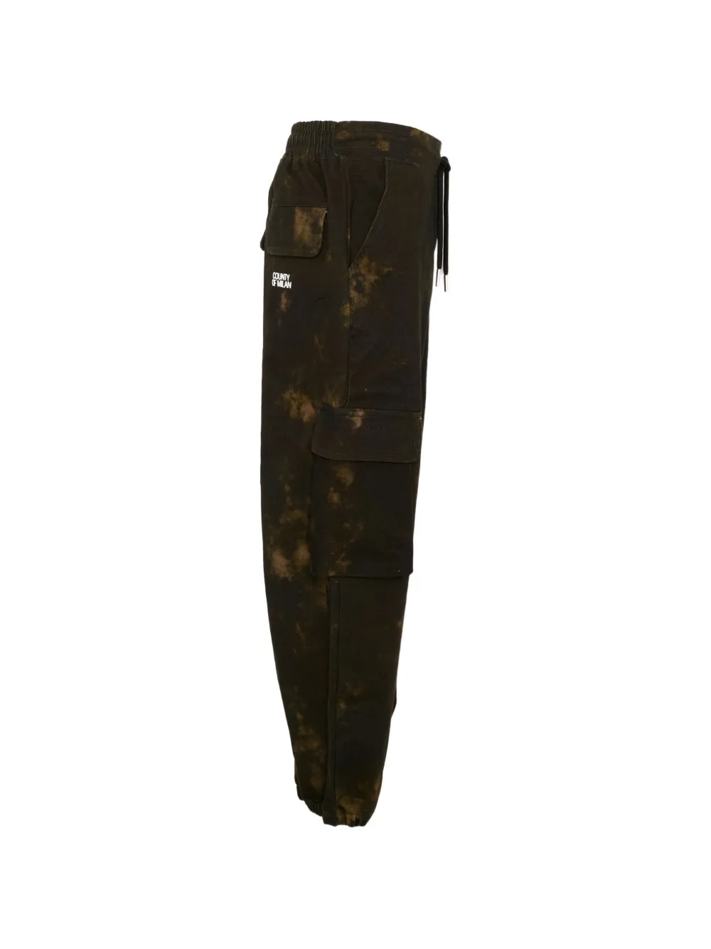 COUNTY OF MILAN Cargo broek met acid wassing en logoprint Zwart