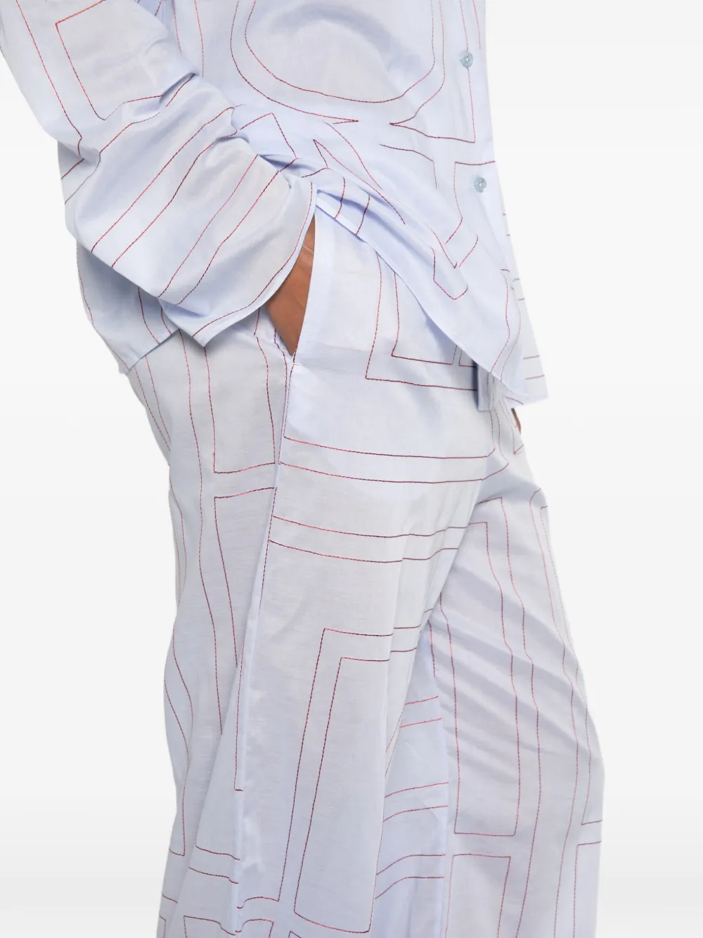 TOTEME Broek met elastische tailleband Blauw