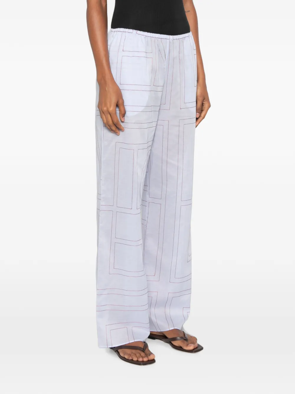 TOTEME Broek met elastische tailleband Blauw