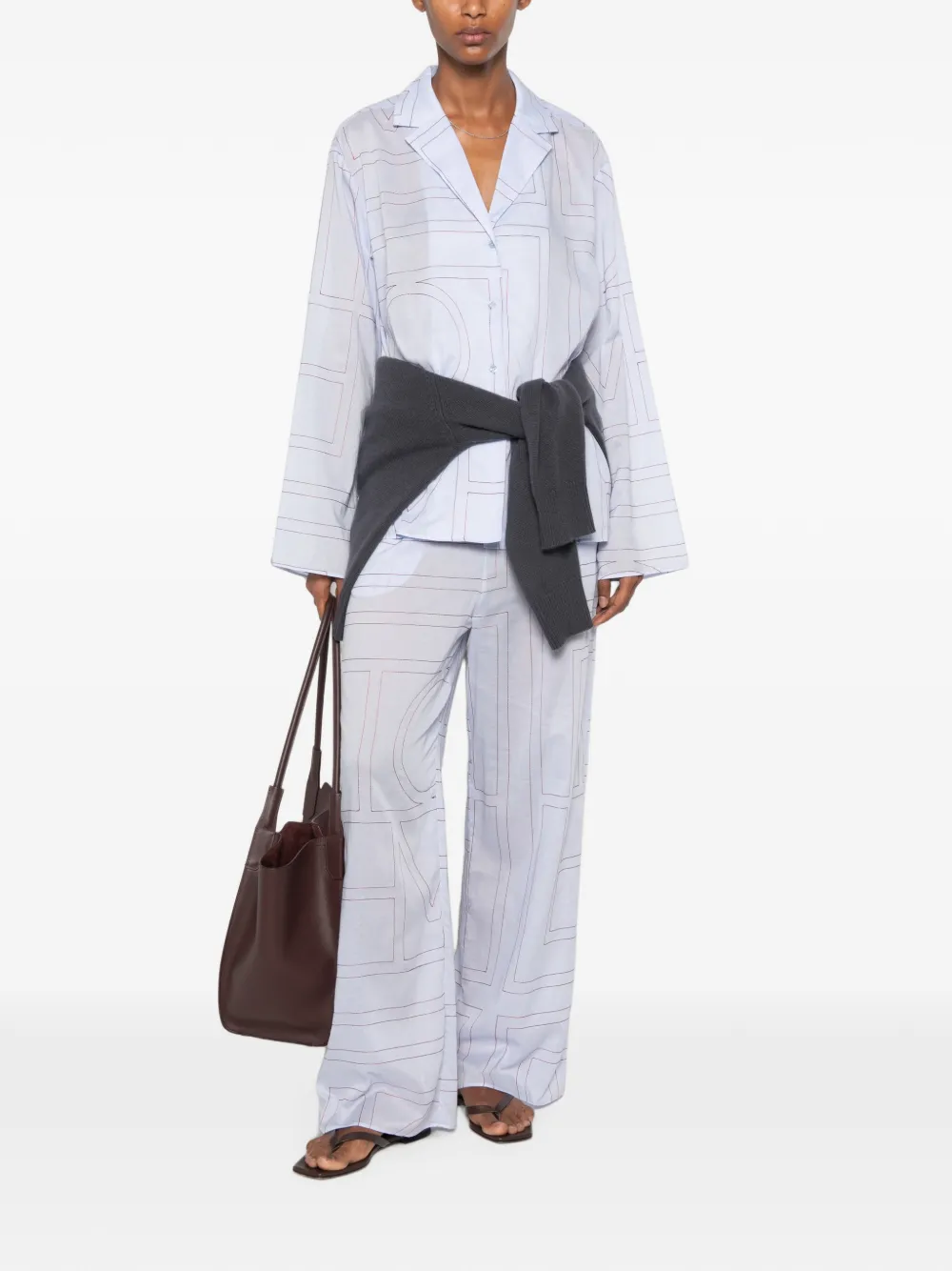 TOTEME Broek met elastische tailleband Blauw