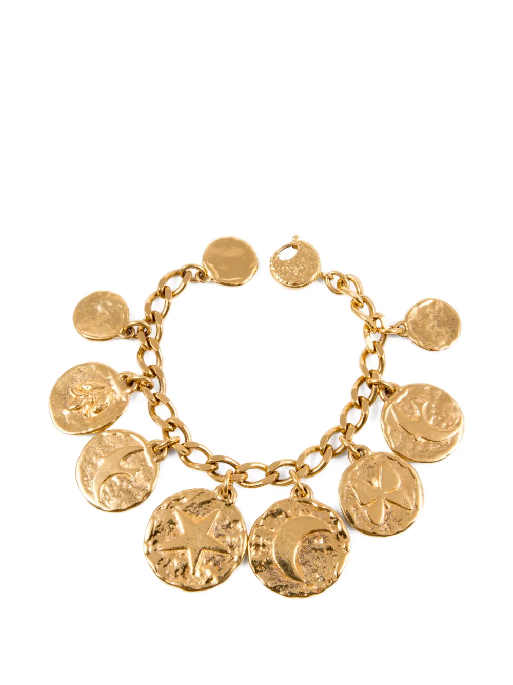 Saint Laurent Pre-Owned 1980s coin-charm bracelet - Gold