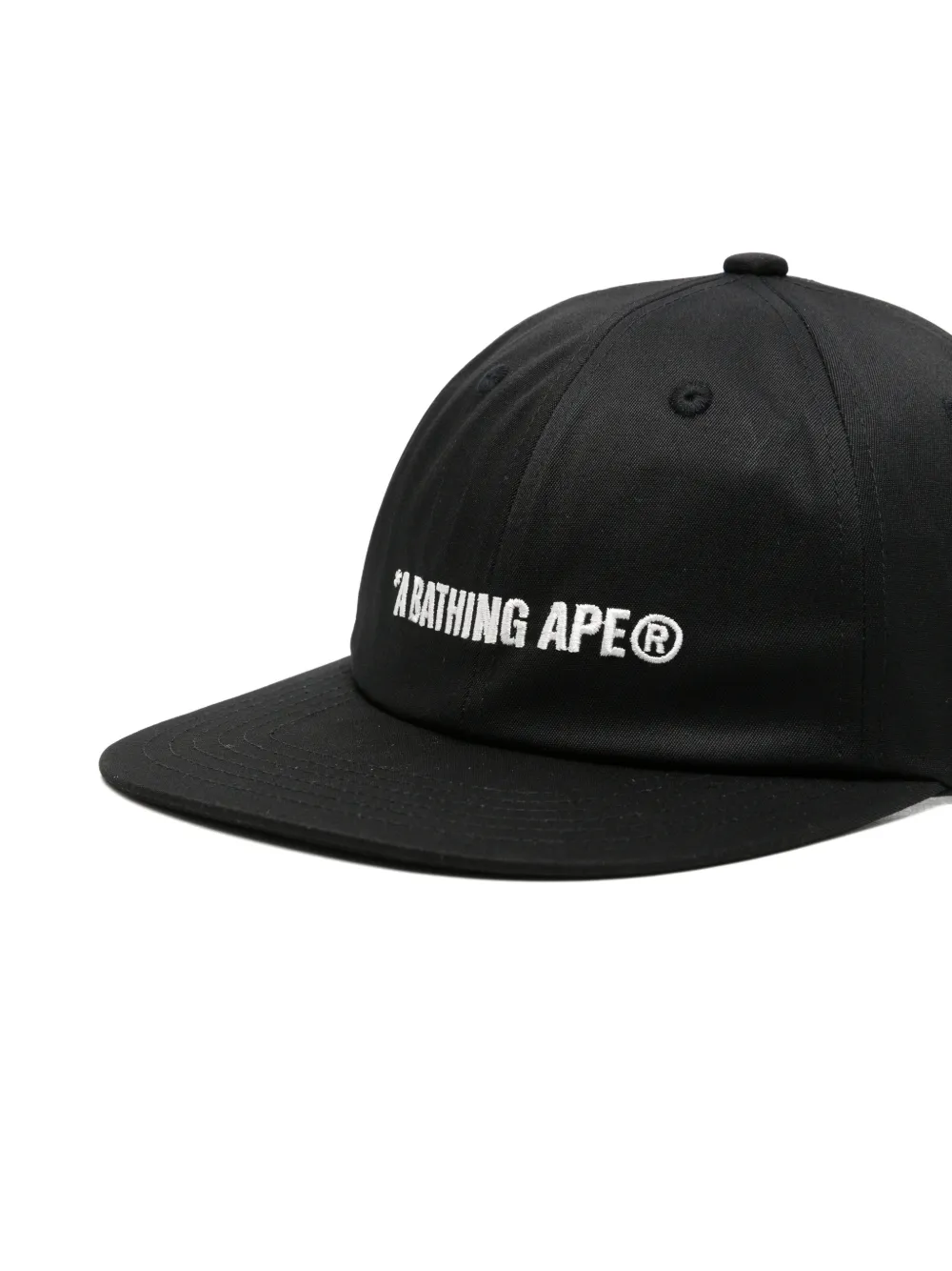 A BATHING APE Honkbalpet met geborduurd logo Zwart