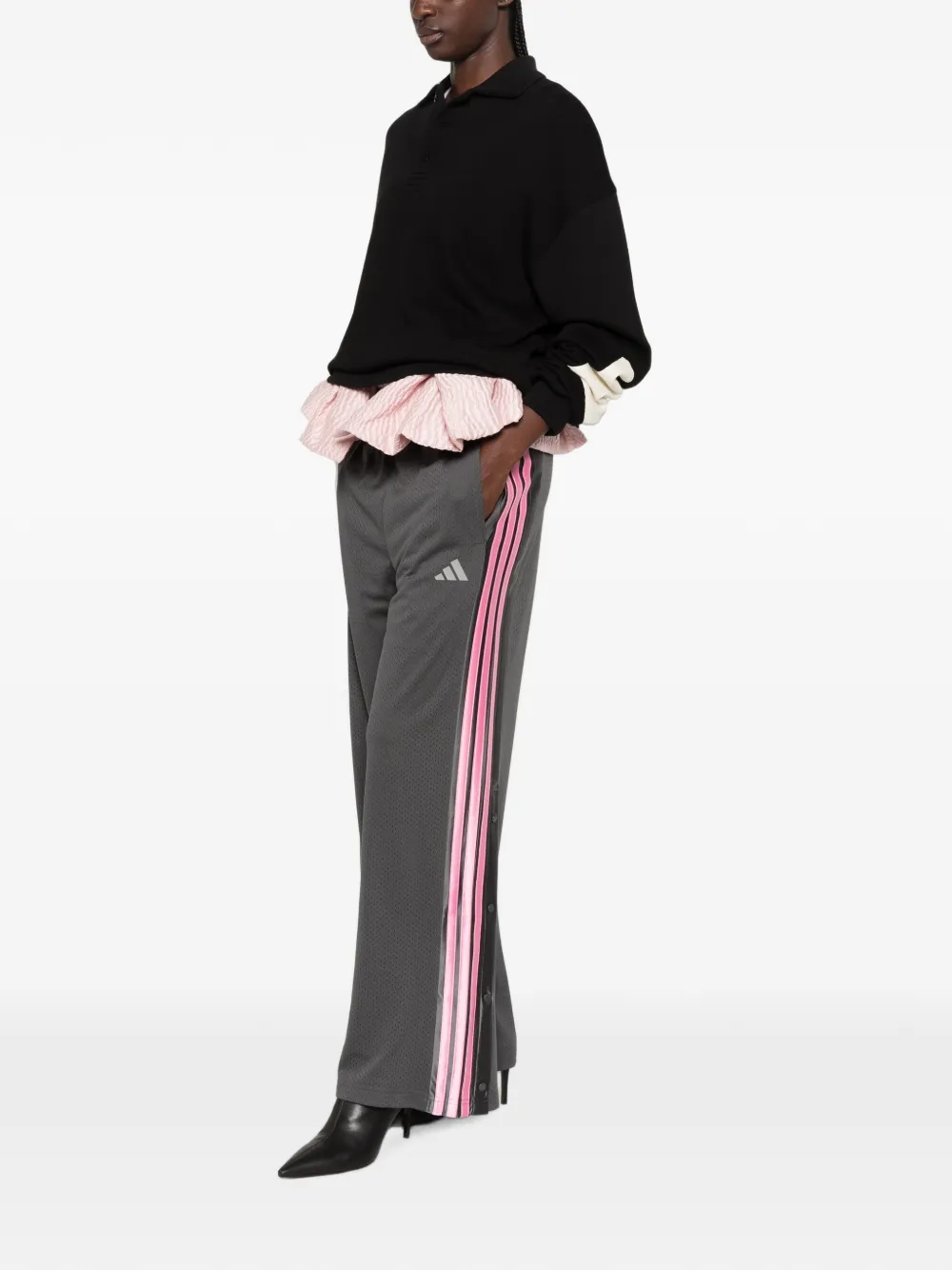 adidas side-stripe track pants Grijs