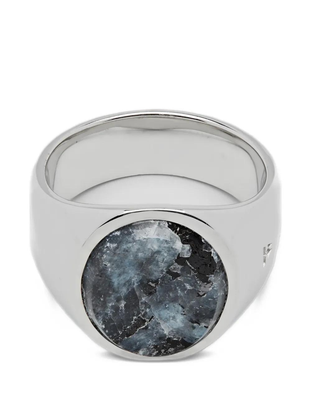 Tom Wood Oval Larvikite rings - Argento