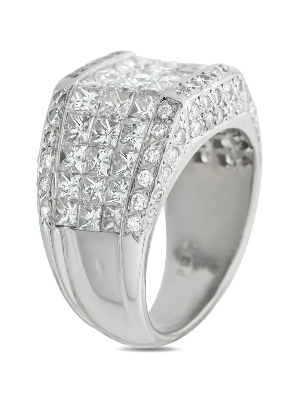 Pre-owned Lb Exclusive Diamond Ring In Silver