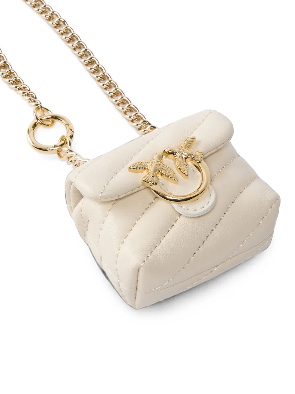 PINKO Nano Love pufaccessoire van nappa leer Beige
