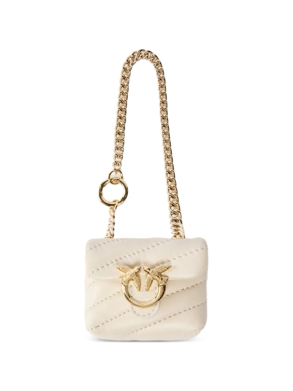 PINKO Nano Love pufaccessoire van nappa leer Beige