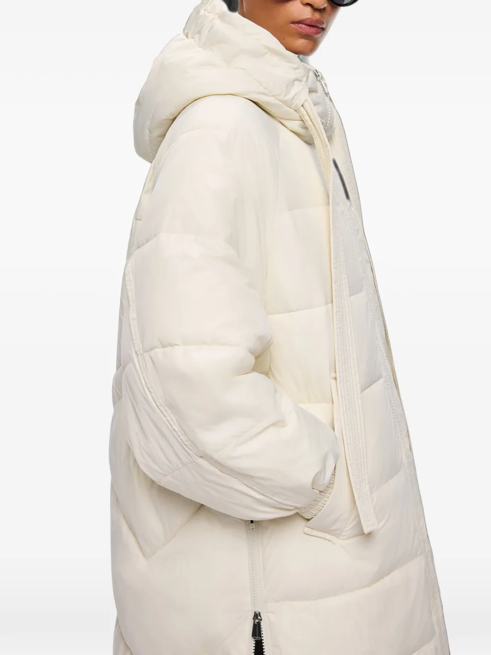 PINKO Gewatteerde jas met capuchon Beige
