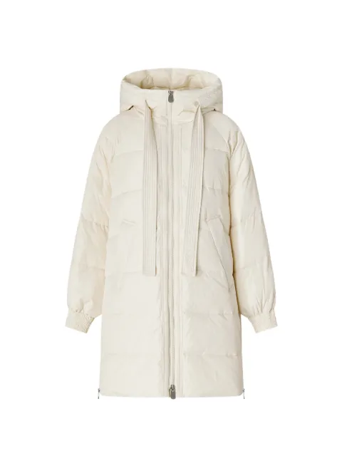 PINKO long quilted down jacket with hood
