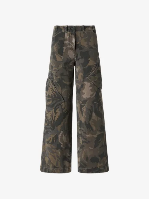 PINKO camouflage-print wide-leg cargo pants