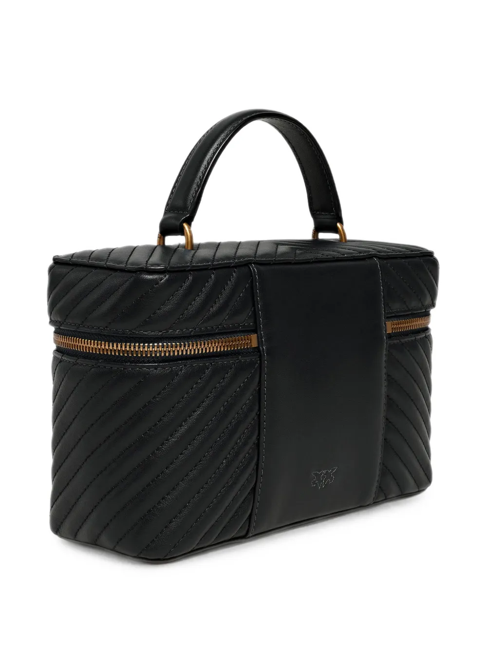 PINKO Medium make-up tas met chevron nappa schouderband Zwart