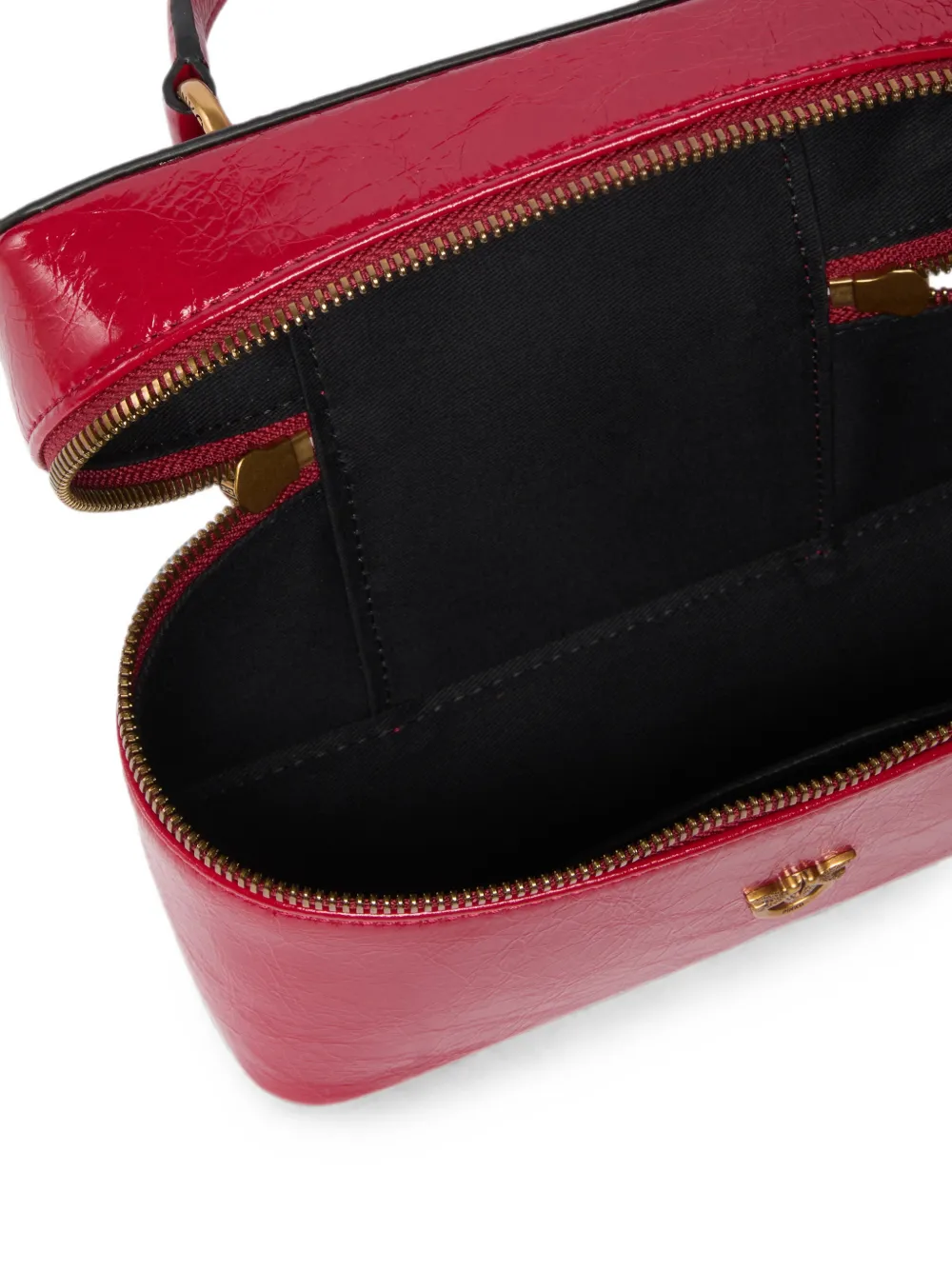 PINKO Love Birds leren shopper Rood