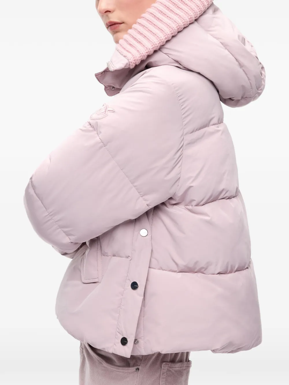 PINKO Donsjas met geribbelde kraag Roze
