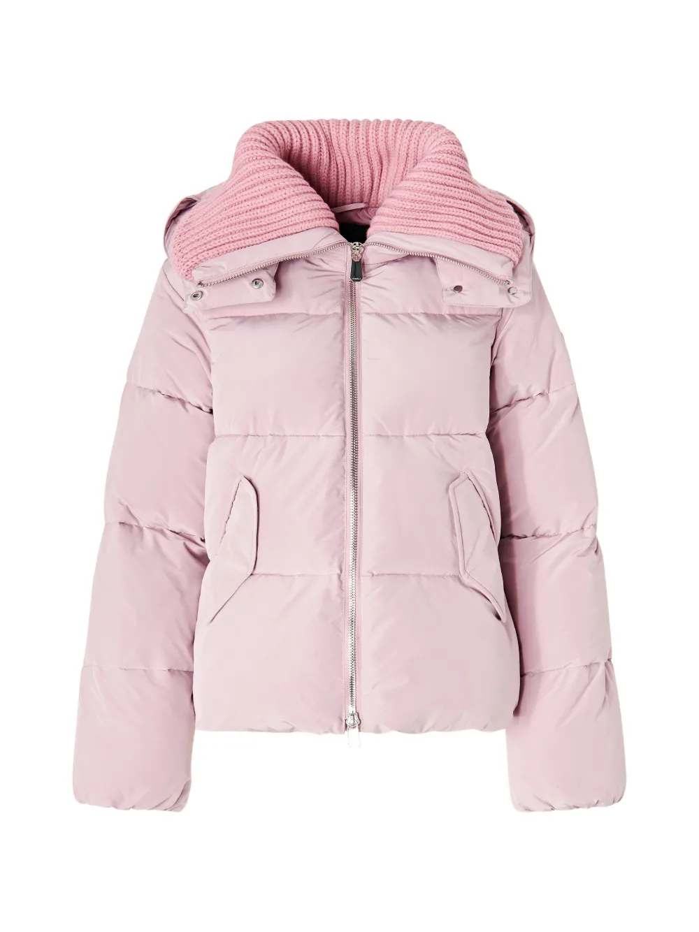 PINKO ribbed-collar puffer coat - Rosa
