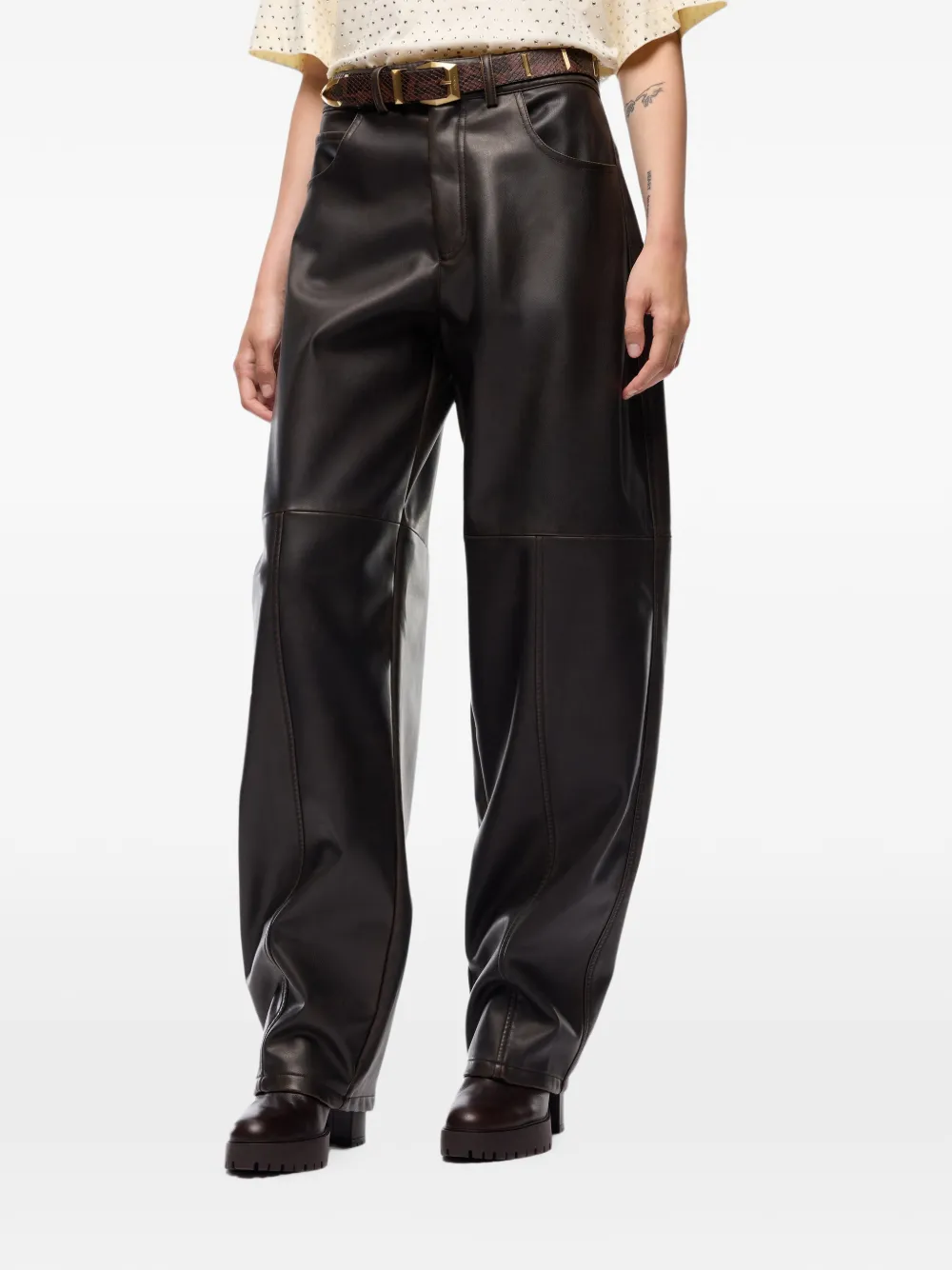 PINKO Broek met vlakken Bruin