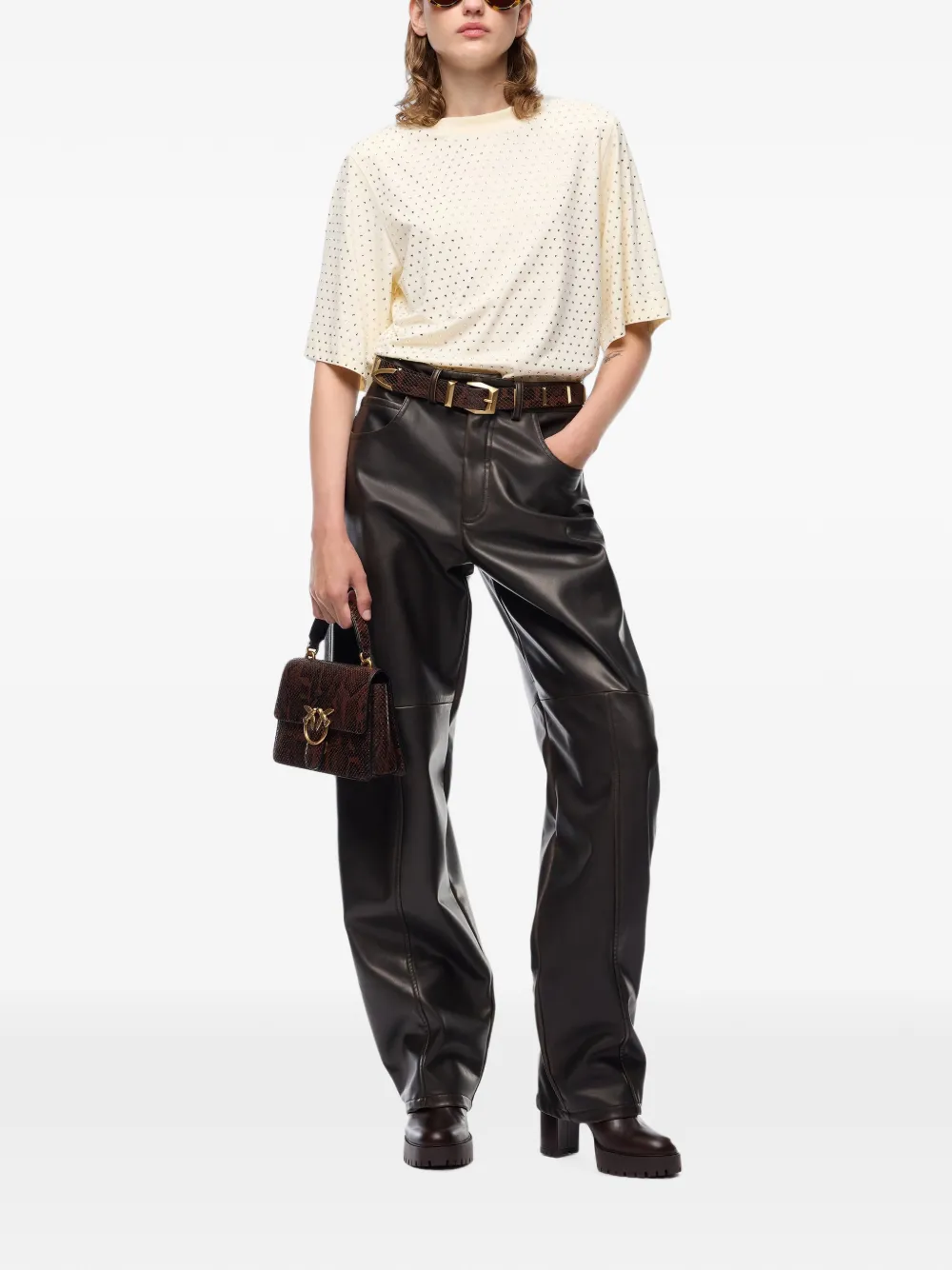 PINKO Broek met vlakken Bruin