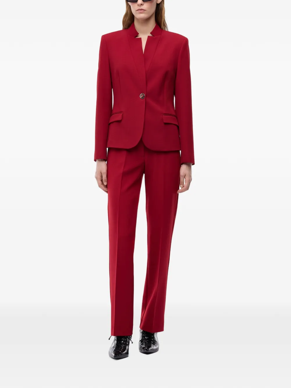 PINKO Straight plooibroek Rood