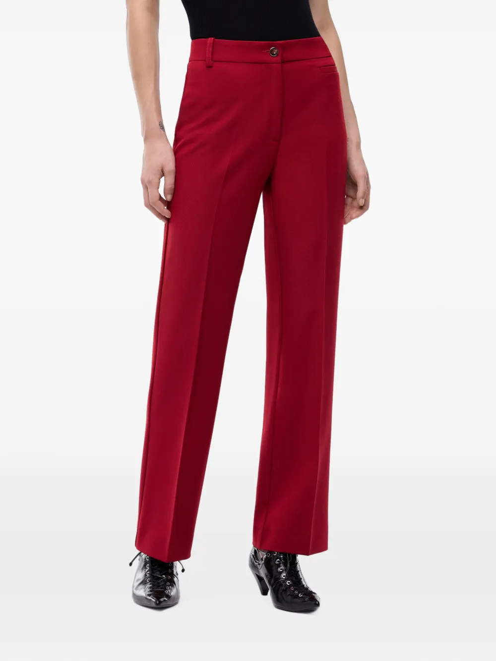 PINKO Straight plooibroek Rood
