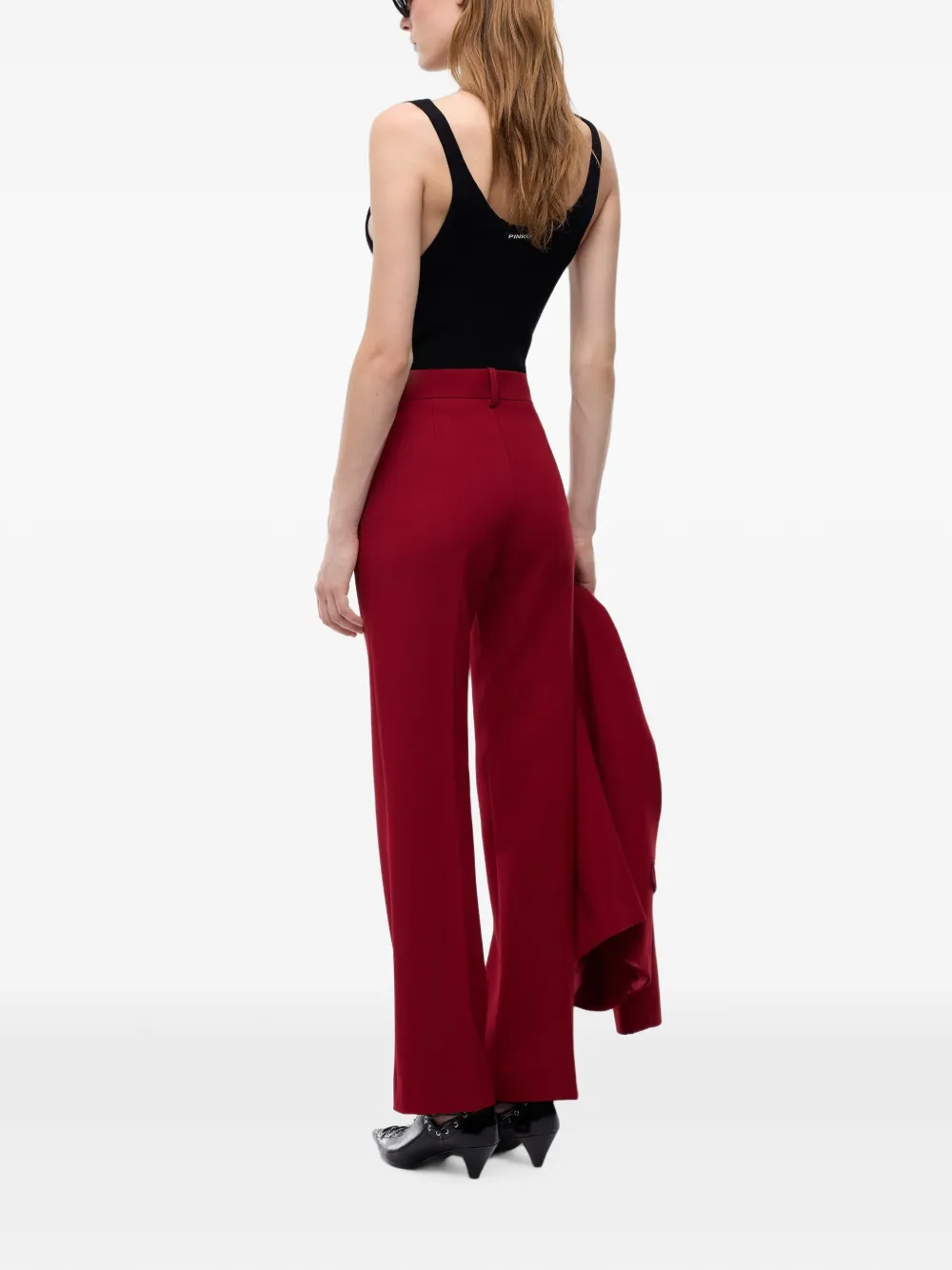 PINKO Straight plooibroek Rood