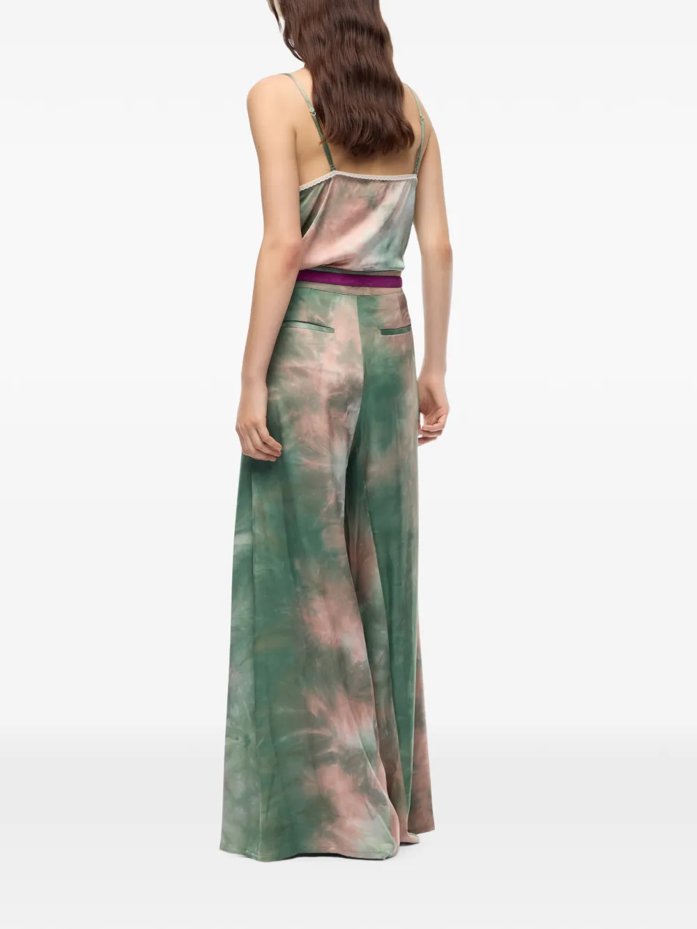 PINKO Satijnen broek met kleurverloop Groen