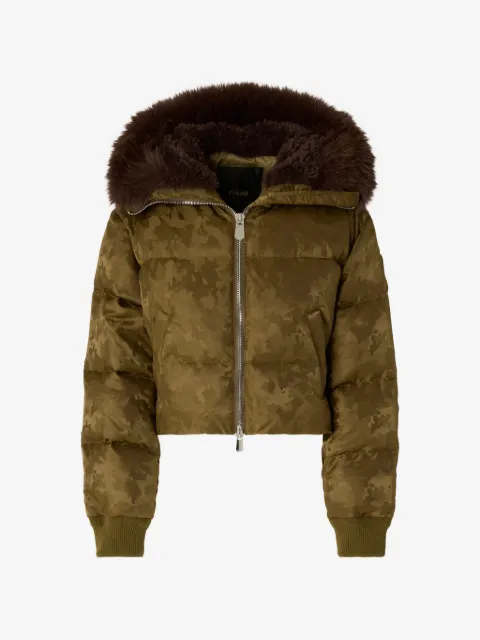 PINKO camouflage-pattern puffer jacket