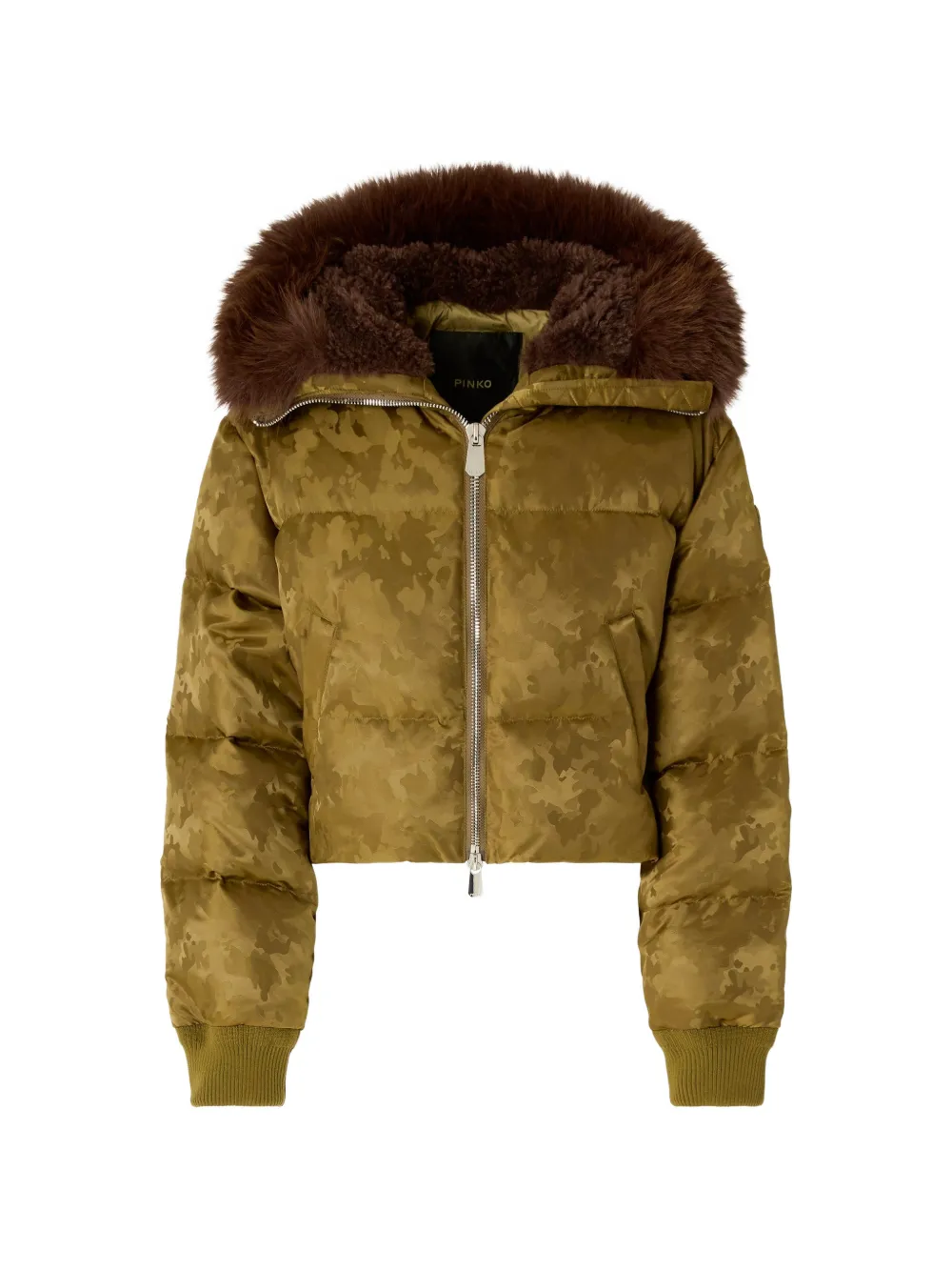 PINKO Piumino con stampa camouflage - Verde