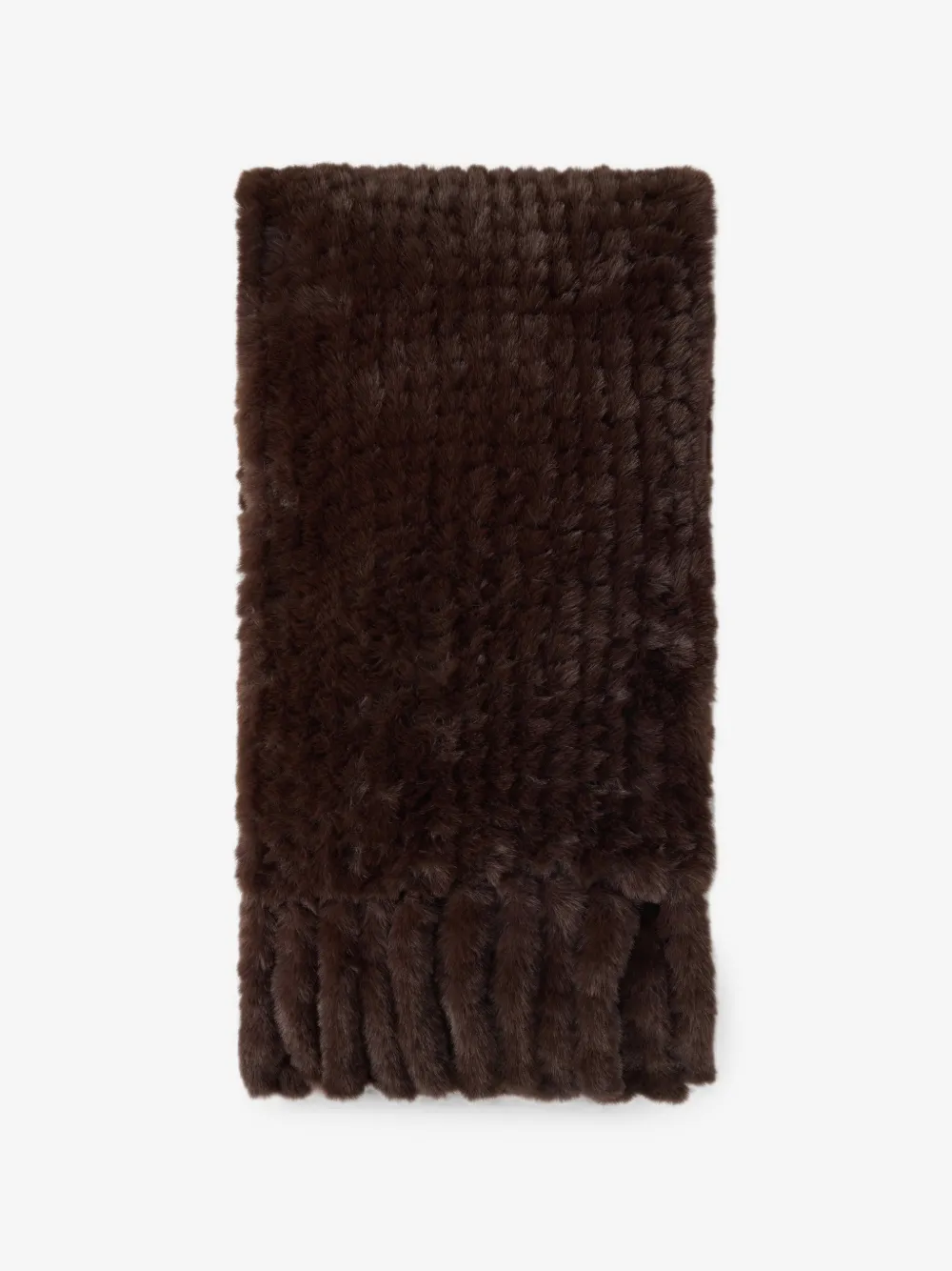 faux-fur fringed scarf