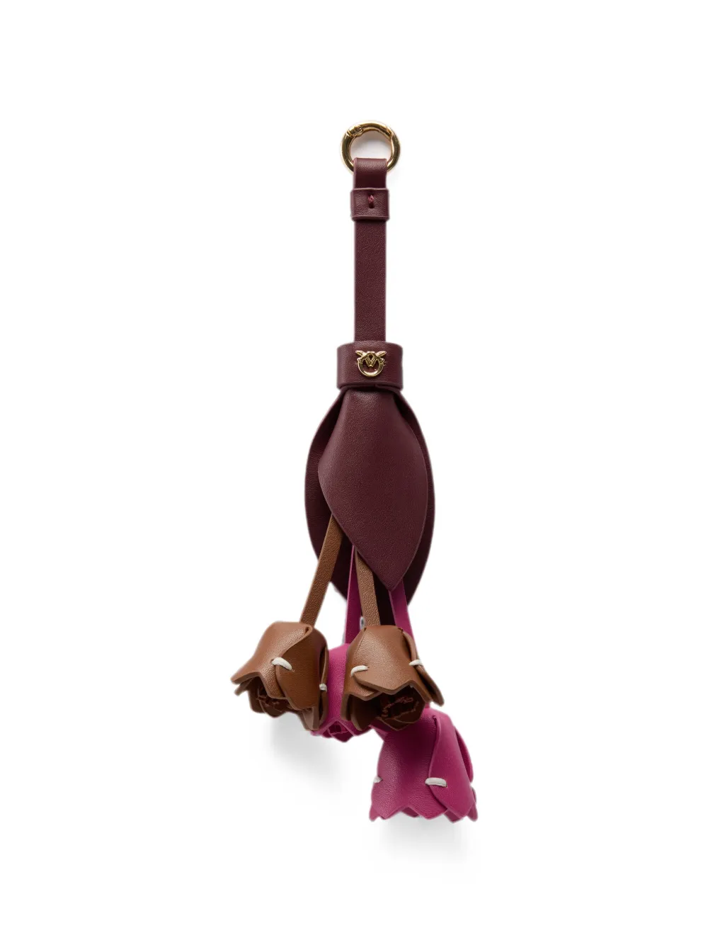 PINKO Love Birds floral bag charm - Purple