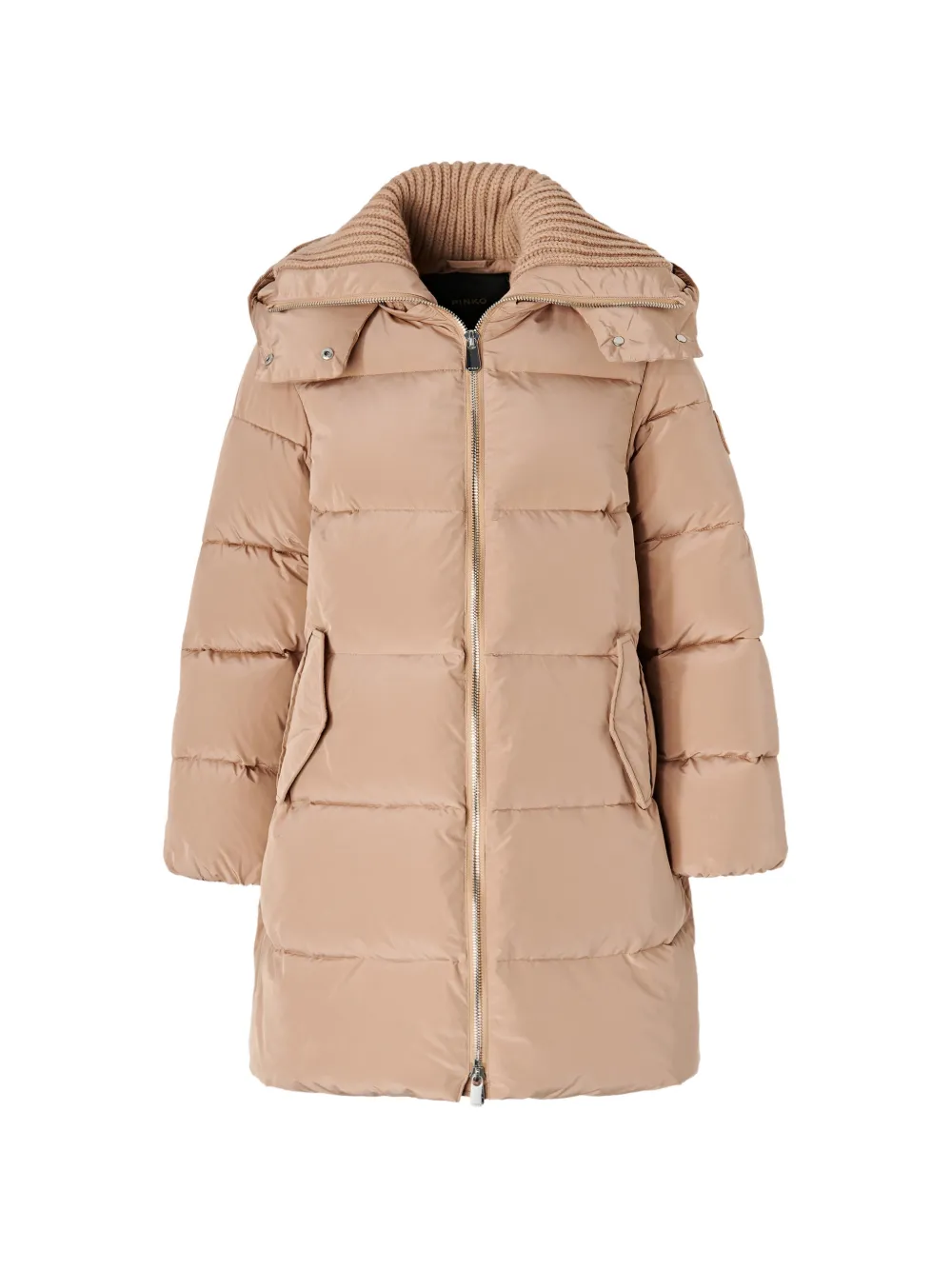 PINKO quilted hooded puffer coat - Nude