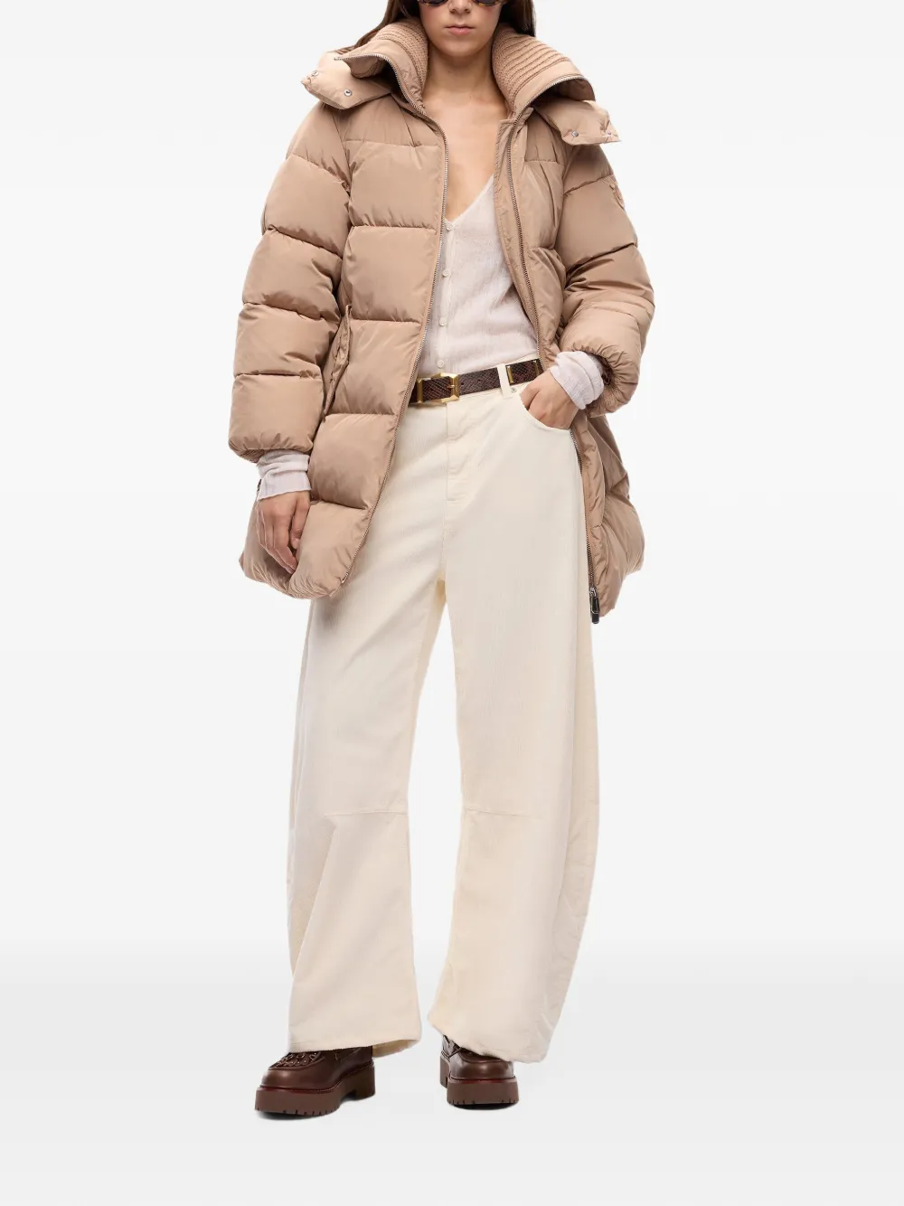 PINKO Gewatteerde donsjas Beige