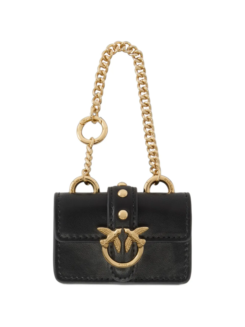 PINKO Nano Love Bag One in leather Zwart