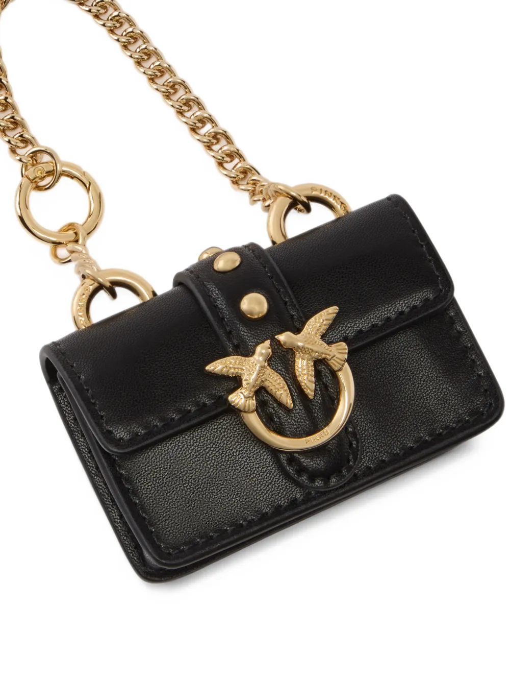 PINKO Nano Love Bag One in leather Zwart