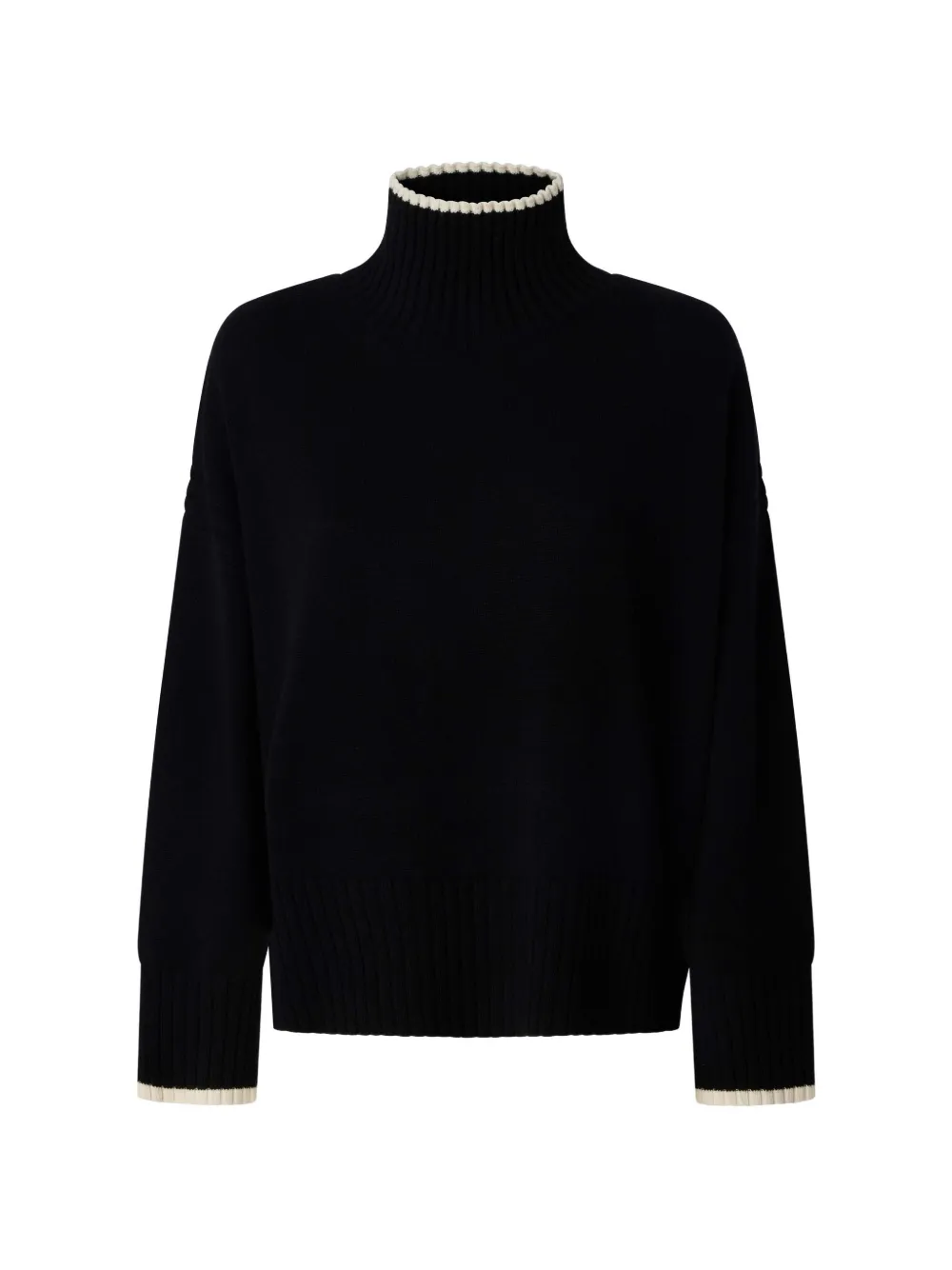 PINKO Rollkragenpullover mit Kontrastbesatz - Schwarz