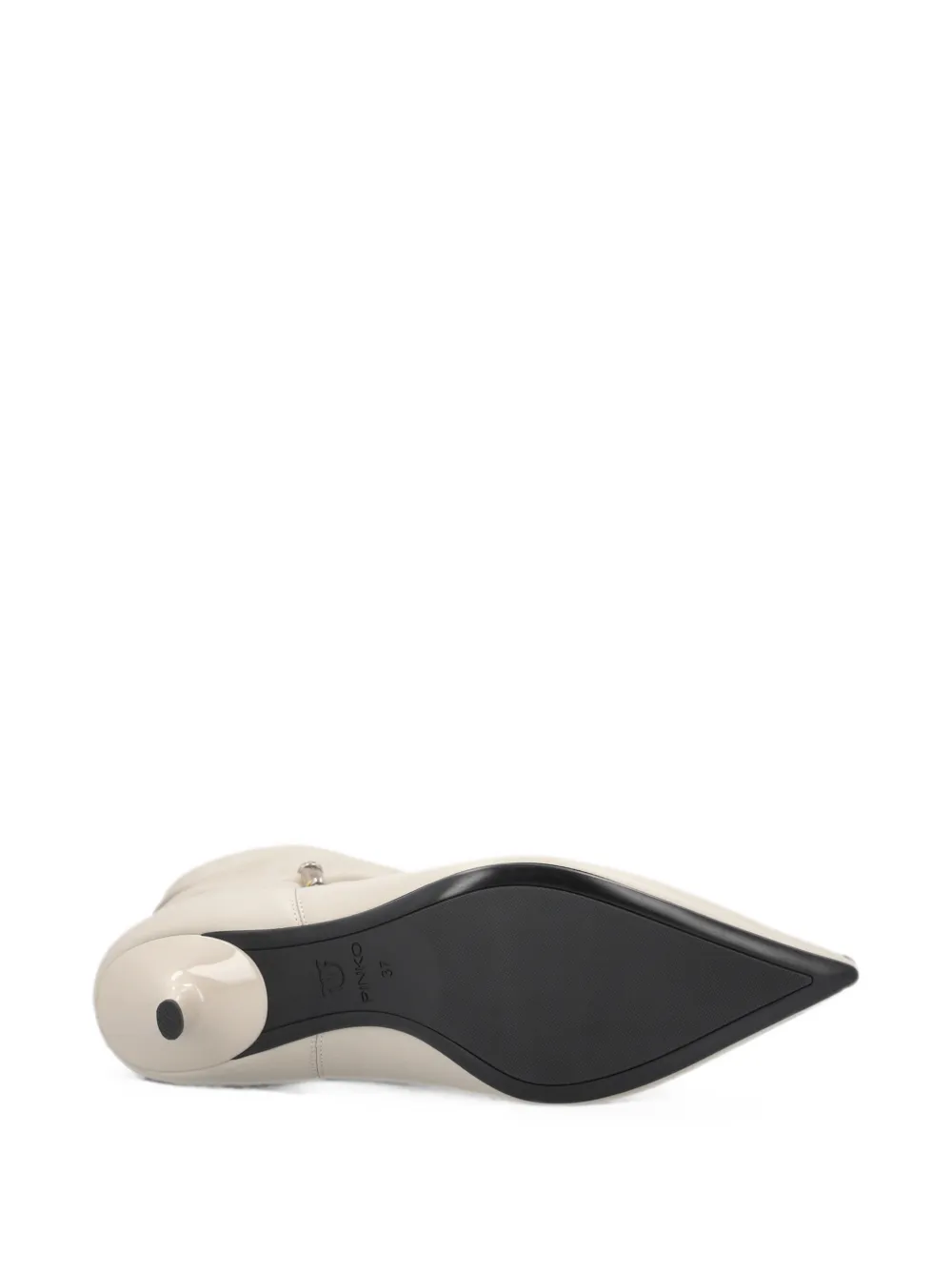 PINKO Enkellaarzen met ruches en logo-bedel Beige