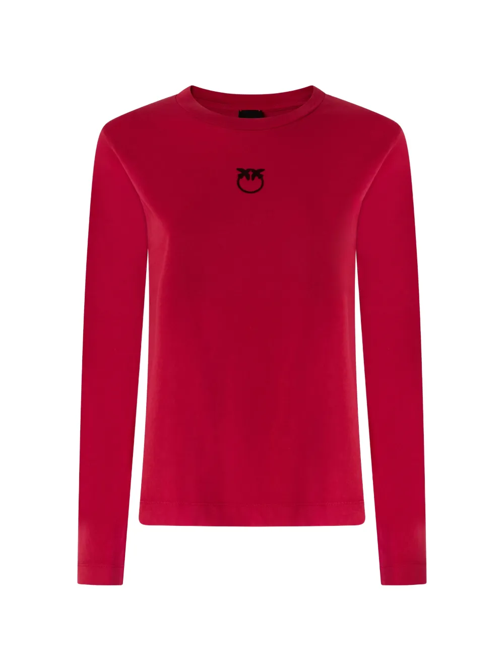 PINKO T-shirt a maniche lunghe con logo ricamato - Rosso
