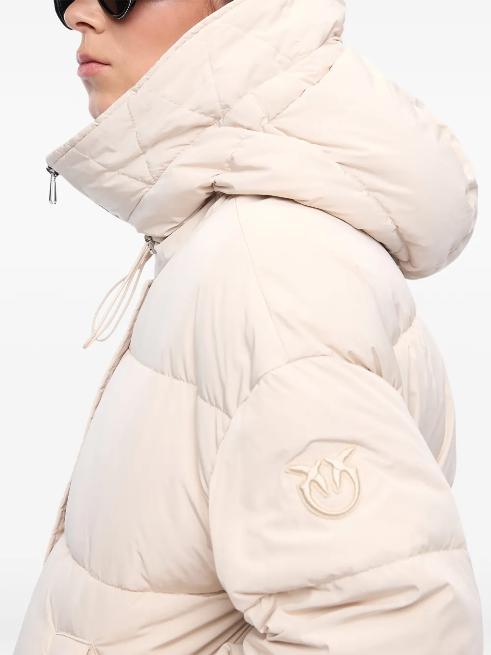 PINKO Donsjack van waterafstotend technisch canvas Beige