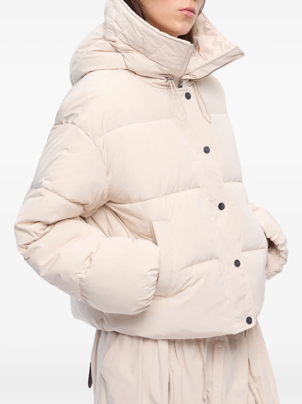 PINKO Donsjack van waterafstotend technisch canvas Beige